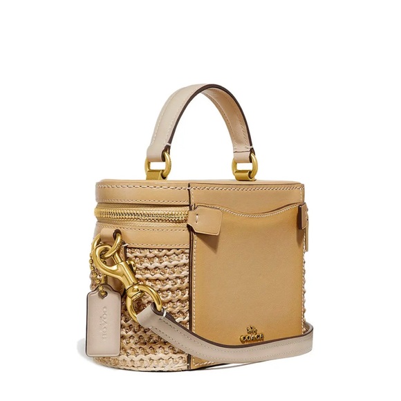 Coach Trail Woven Straw Crossbody Bag - Picture 8 of 13